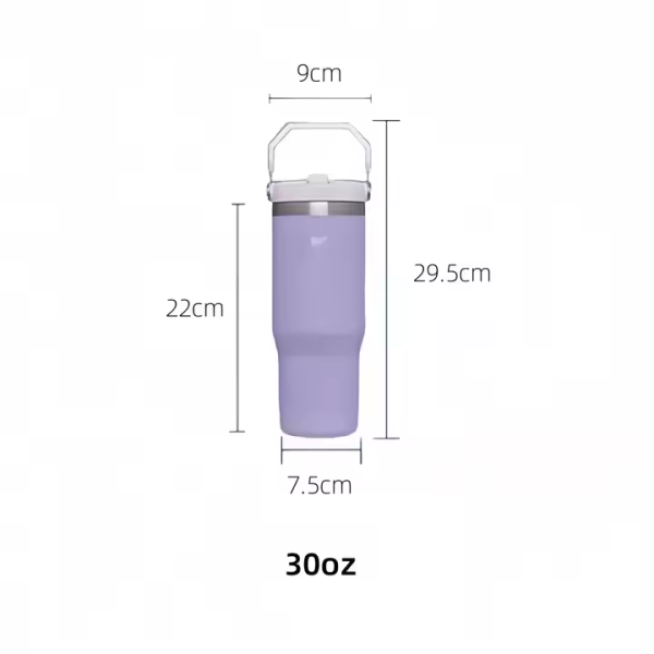 2025 New Style Stainless Steel Tumbler with Lid Straw Flip Water Bottle Vacuum Insulated Reusable Coffee Cup Leak Resistant - Image 2