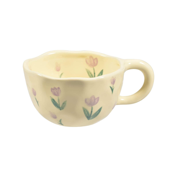 Ceramic Coffee Mug, Creative Cute Flower Cup, 8.5 oz/250 ml Beautiful Mug