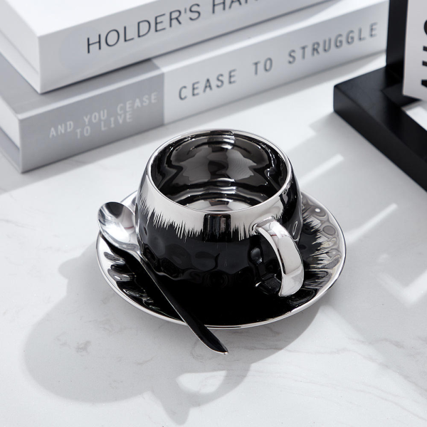 Golden Ceramic Coffee Cup