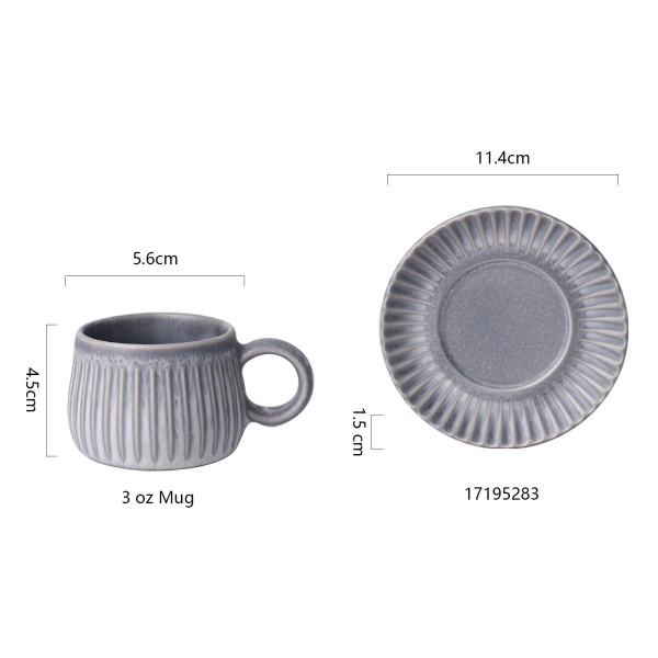 Coffee cup and saucer series with simple and unique patterns