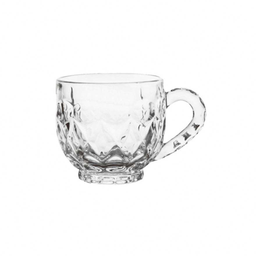 Hot Sale Glass Coffee Mugs 180ml Embossed Glass Cups, Tea Glass Coffee Cup