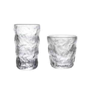 2-1-11 Cup Ins High-looking Glacier Pattern Glass Water Cup 10oz Beer Mug