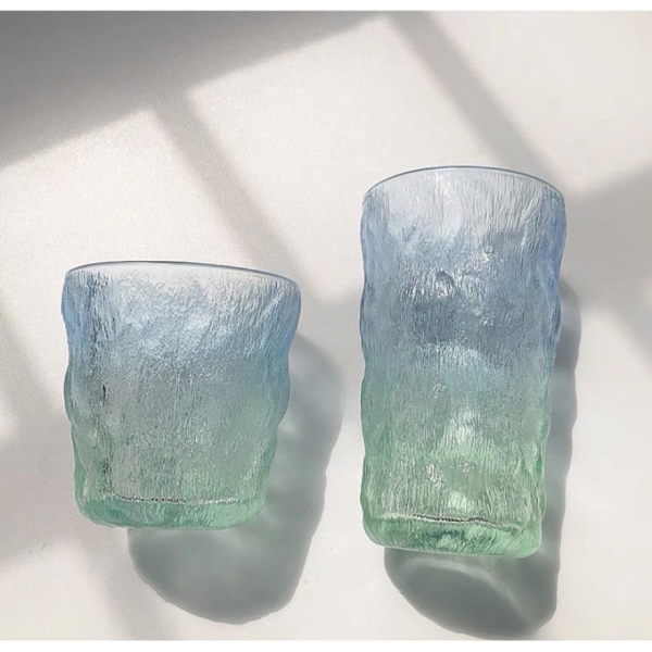 2-1-11 Cup Ins High-looking Glacier Pattern Glass Water Cup 10oz Beer Mug