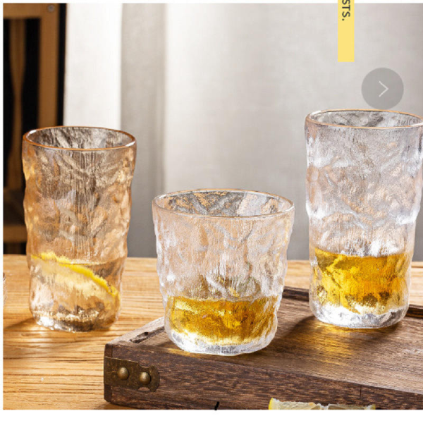 2-1-11 Cup Ins High-looking Glacier Pattern Glass Water Cup 10oz Beer Mug