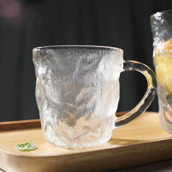 Glacier pattern with handle ins style high value cup frosted coffee beverage cup