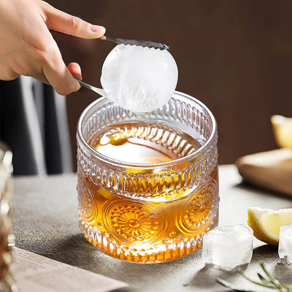 High Quality Rotatable Fashioned Crystal Wine Glass Cup Custom Whiskey Tumbler Glass