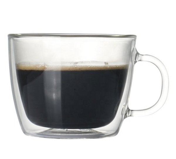 Wholesale 450ml Heat Resistant Double Wall Glass Juice Cup Borosilicate Glass Coffee Cup Tea Milk Cup