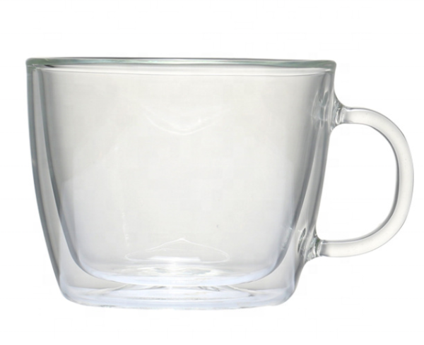 Wholesale 450ml Heat Resistant Double Wall Glass Juice Cup Borosilicate Glass Coffee Cup Tea Milk Cup