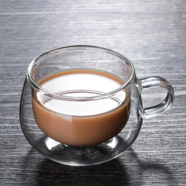 5oz Heat Resistant Double Wall Glass Juice Cup Borosilicate Glass Coffee Cup Tea Milk Cup