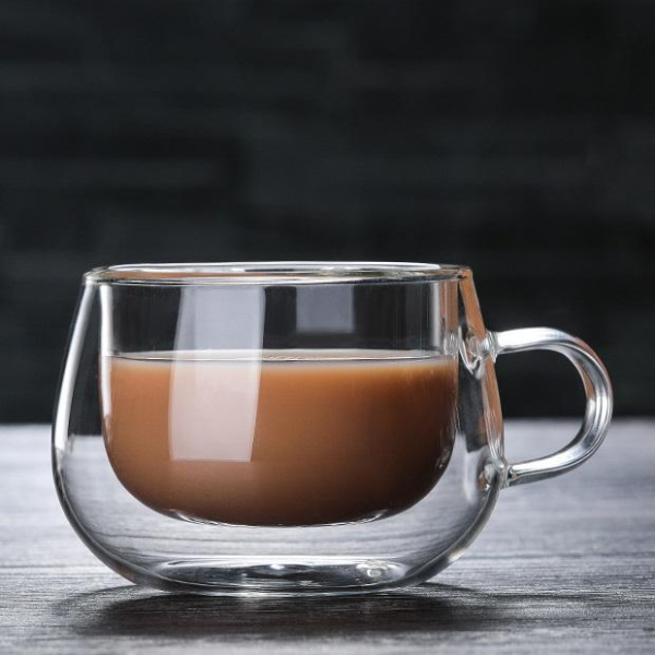5oz Heat Resistant Double Wall Glass Juice Cup Borosilicate Glass Coffee Cup Tea Milk Cup