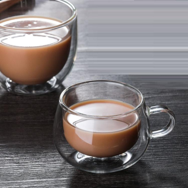 5oz Heat Resistant Double Wall Glass Juice Cup Borosilicate Glass Coffee Cup Tea Milk Cup