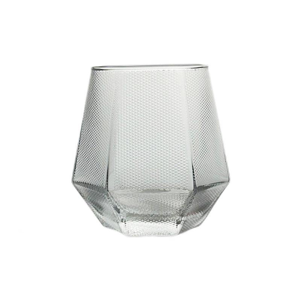 Wholesale Elegant Stemless Party Wine Glass Hexagonal Whiskey Glass