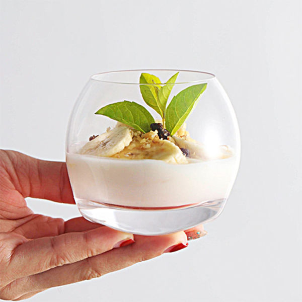 Restaurant Glassware Round Dessert Cup Glass Cute Mini Dessert Glasses