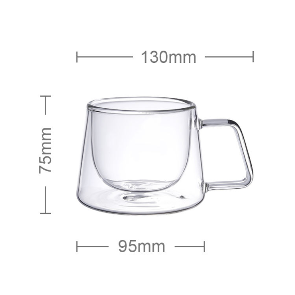 Best Selling Heat Resistant Double Walled Coffee Glass Mugs Double Wall clear Glass Coffee Cup