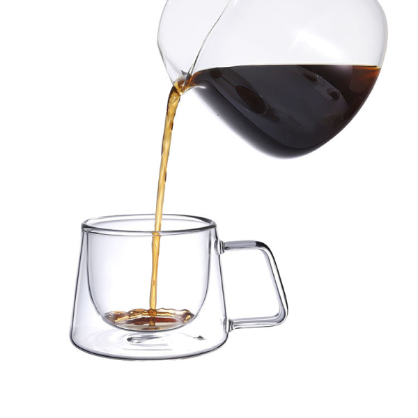 Best Selling Heat Resistant Double Walled Coffee Glass Mugs Double Wall clear Glass Coffee Cup