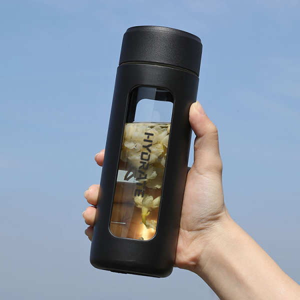 Eco-Friendly Infuser Glass Water Bottle Minimalist Style with Direct Drinking Feature