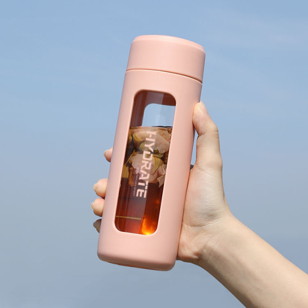 Eco-Friendly Infuser Glass Water Bottle Minimalist Style with Direct Drinking Feature