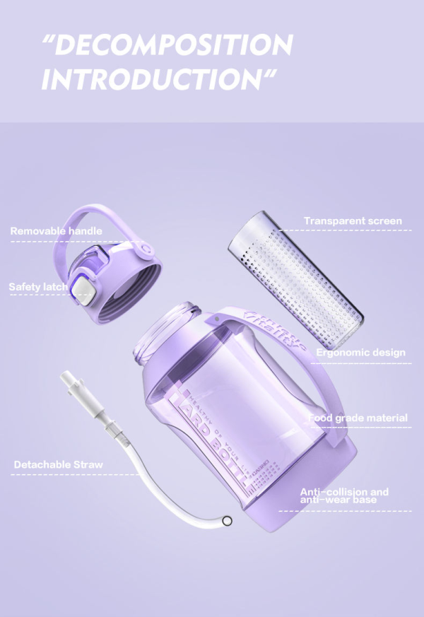 Custom Sport Water Bottle With Straw Water Bottle Items Fitness Plastic Cup Portable Big Bottles