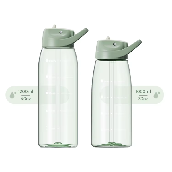 Leak Proof 40oz 1 Litre clear Tritan Plastic Water Coffee Drink Bottles