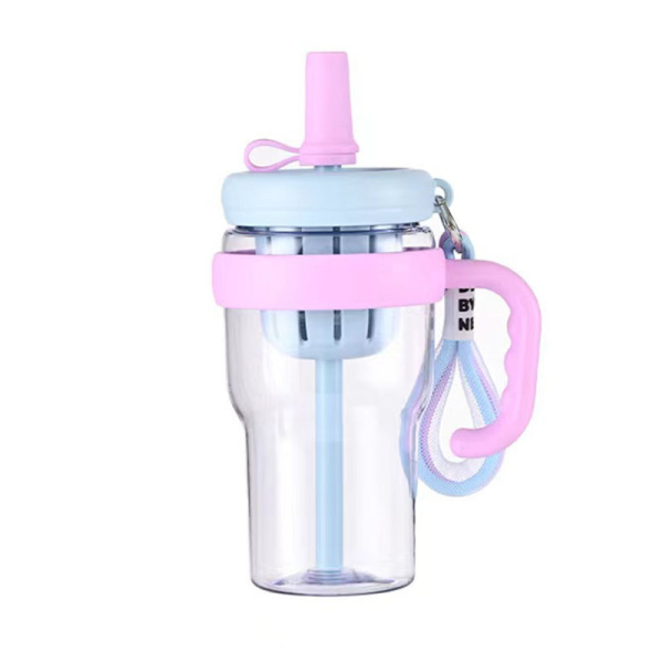 Juice Milk Coffee Clear Round Plastic Beverage Drinking 680ML Water Bottle