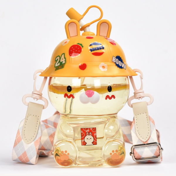 Kawaii Children Drink Bottle Large Capacity Healthy Plastic Cute Straps