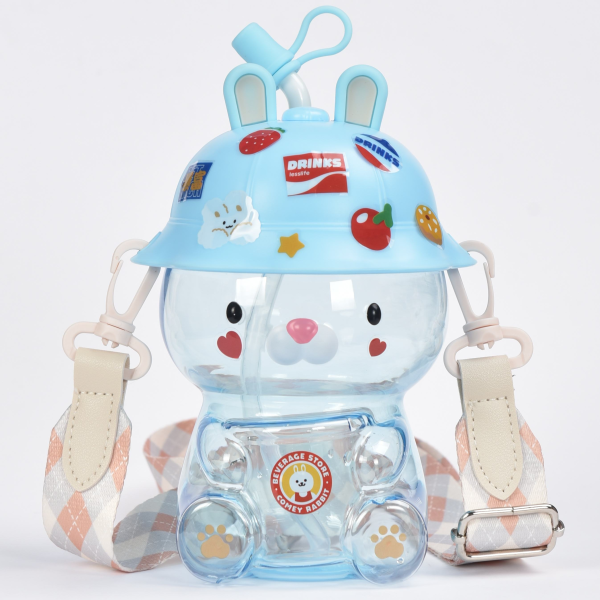 Kawaii Children Drink Bottle Large Capacity Healthy Plastic Cute Straps