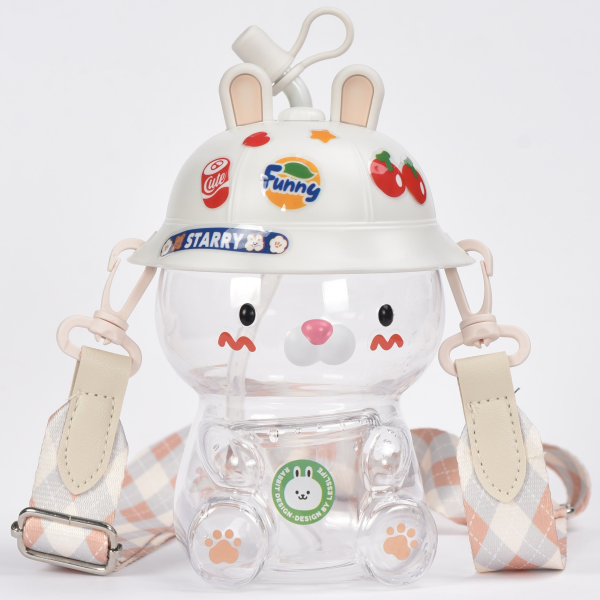 Kawaii Children Drink Bottle Large Capacity Healthy Plastic Cute Straps