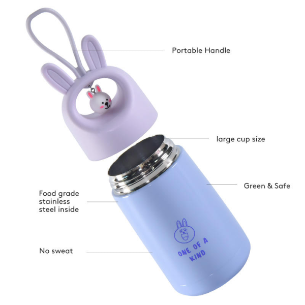 Custom 12oz Creative Cartoon Stainless Steel Cute Water Bottle