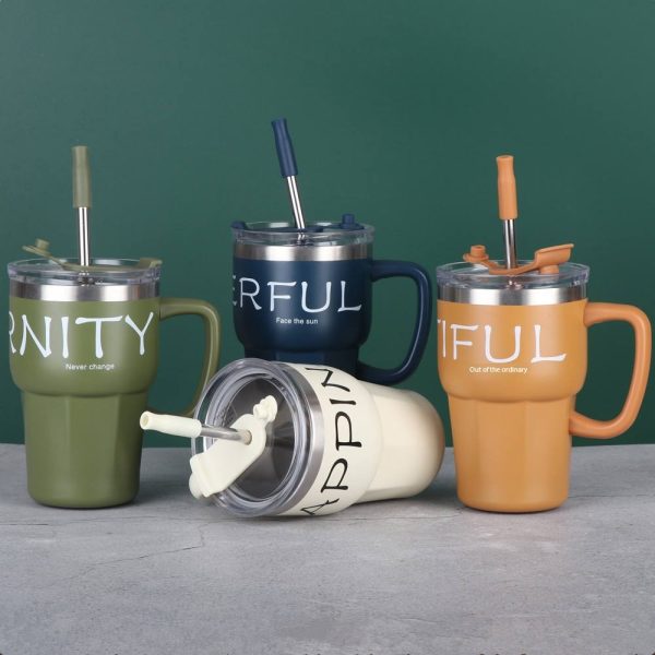Insultaled Stainless Steel Tumblers Coffee Tumbler with Lid and Straw