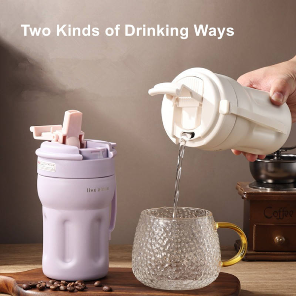 12 oz Stainless Steel Travel Tumbler Vacuum Insulated Spill Proof Lid Straw