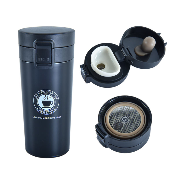 Stainless steel coffee cup double-layer insulated cup custom sports water bottle