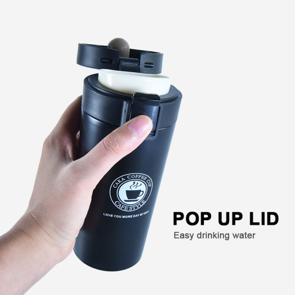 Stainless steel coffee cup double-layer insulated cup custom sports water bottle