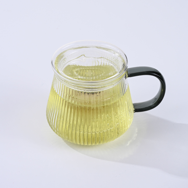 Glass Tea Cups with Strainer and Lid Heat Resistance Borosilicate Glass Teacups