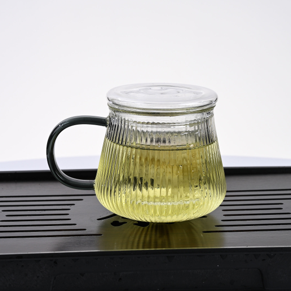 Glass Tea Cups with Strainer and Lid Heat Resistance Borosilicate Glass Teacups