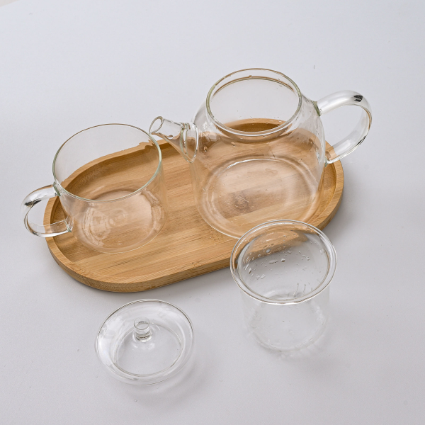 Glass Teapot Gift Set With Removable Glass Infuser and Lid