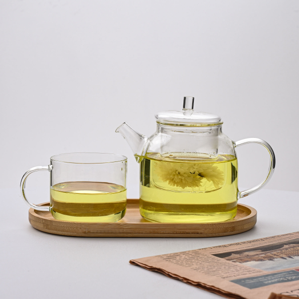 Glass Teapot Gift Set With Removable Glass Infuser and Lid