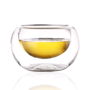 Handmade double-layer glass teacup insulated transparent teacup