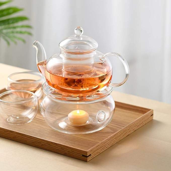 Handmade double-layer glass teacup insulated transparent teacup