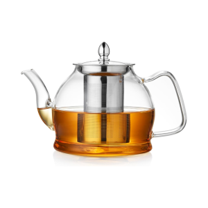 Hand Made 40oz Glass Teapot With Removable Infuser Heat Resistant Glass Teapot