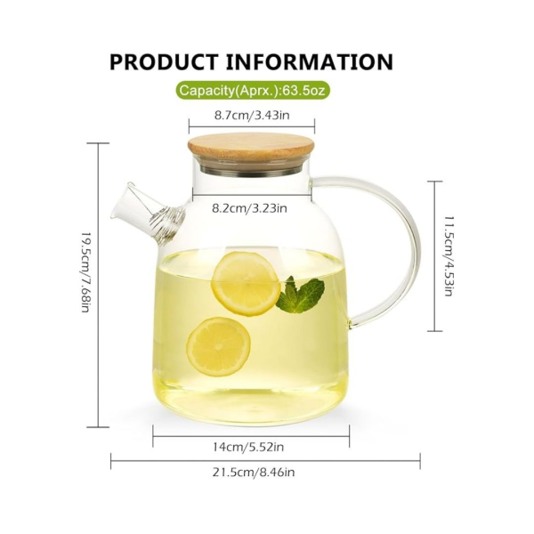 Hand Made Clear Glass Teapot Glass Pots Clear Teapots With Infuser Kettle Teapot