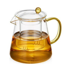 Heat-resistant borosilicate glass teapot with infuser