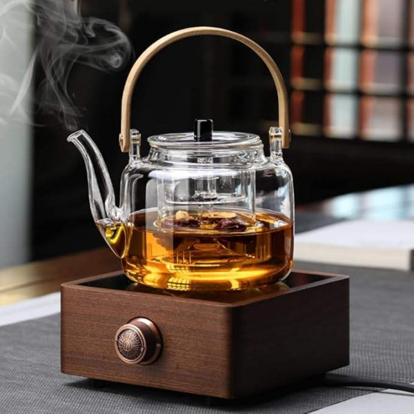 Borosilicate glass teapot with 2 removable infusers