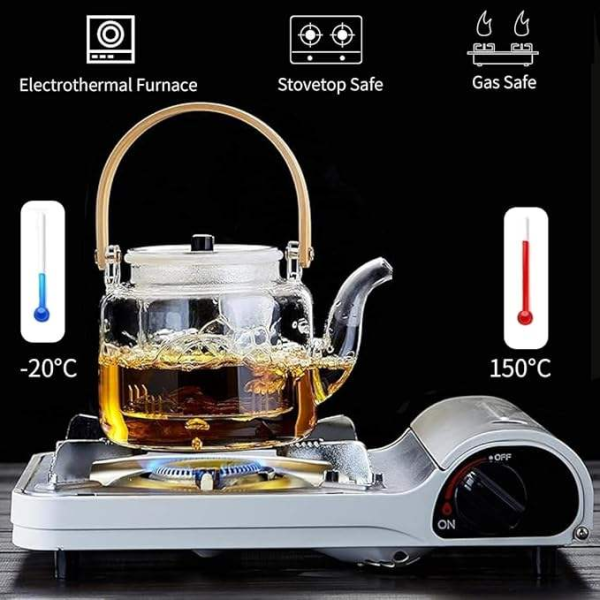 Borosilicate glass teapot with 2 removable infusers