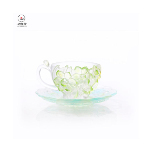 Chinese Style Creative Crystal Glass Liuli Coffee Cup Set FloraDeity