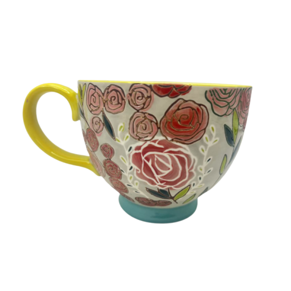 Under Glaze Color Handpainted Flower Ceramic Mugs Coffee Cups Tea Cup Set