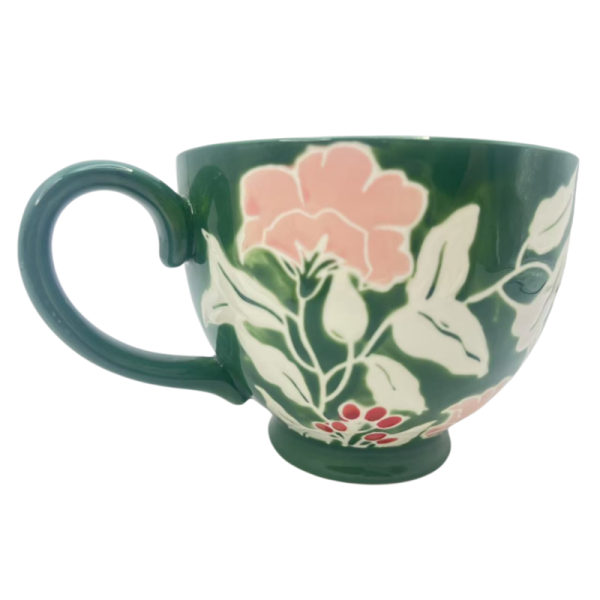 Under Glaze Color Handpainted Flower Ceramic Mugs Coffee Cups Tea Cup Set