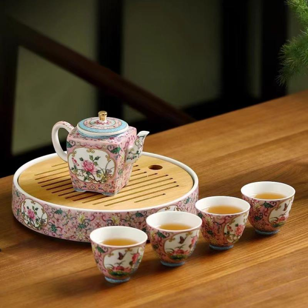 Colorful Enamel Tea Sets, Suitable for Both Home and Travel Use