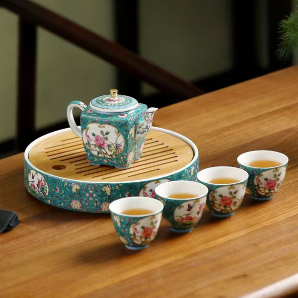 Colorful Enamel Tea Sets, Suitable for Both Home and Travel Use