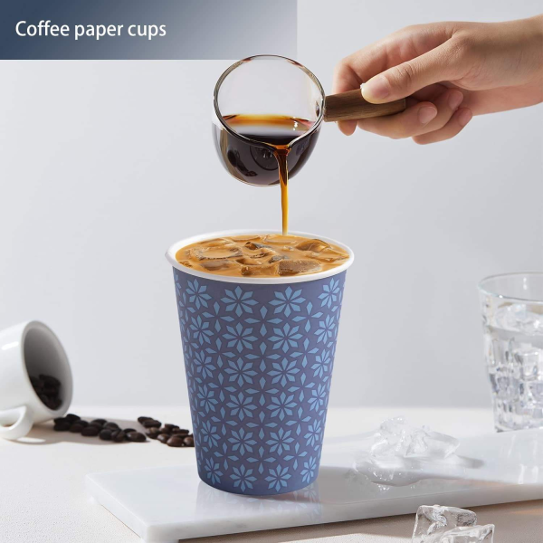 Disposable hot drink double-walled biodegradable paper coffee cups wholesale