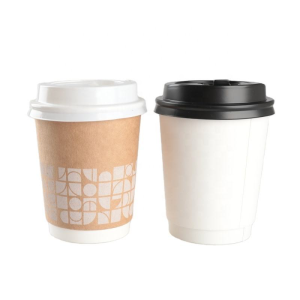 Disposable Kraft Coffee Cups Ripple Wall Paper Cups for Hot Cold